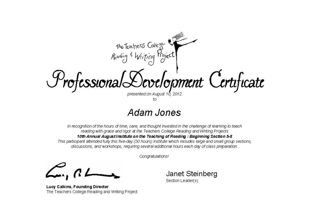 August Reading Institute 2012 - Adam Jones